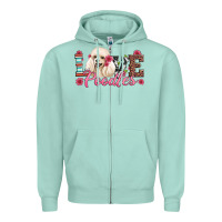 Seafoam love poodles Zipper Hoodie - Artiststas
