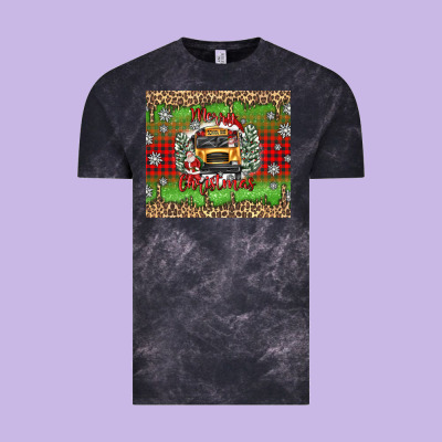 Christmas School Bus Vintage Tee Designed By Texasbilliewilder