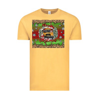 Vintage Mustard Christmas school bus Vintage Tee - texasbilliewilder