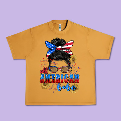 All American Babe 4th Of July Urban Heavy Tee Designed By Cowgirlartshop