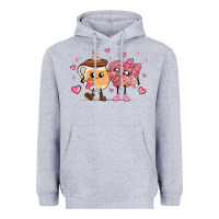 Heather Grey valentines  day conchas and cafecito Heavyweight Hoodie - MaliasSmallBusiness
