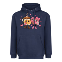 Navy valentines  day conchas and cafecito Heavyweight Hoodie - MaliasSmallBusiness