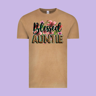 Flowers Blessed Auntie Vintage Tee Designed By Zillion Design Studio