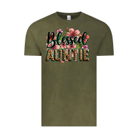 Vintage Olive flowers blessed auntie Vintage Tee - Zillion Design Studio