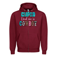 Burgundy cupid find me a cowboy Zipper Hoodie - AdoDesignShop