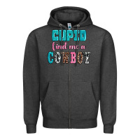 Charcoal Heather cupid find me a cowboy Zipper Hoodie - AdoDesignShop