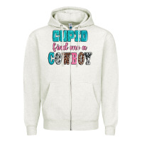 Oatmeal Heather cupid find me a cowboy Zipper Hoodie - AdoDesignShop