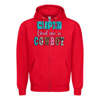 Red cupid find me a cowboy Zipper Hoodie - AdoDesignShop
