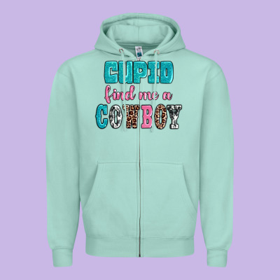 Cupid Find Me A Cowboy Zipper Hoodie Designed By Adodesignshop