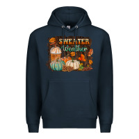 Navy sweater weather Premium Hoodie - BundleAndBundleShop