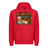 Red sweater weather Premium Hoodie - BundleAndBundleShop