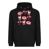 Black valentines day doodles Heavyweight Hoodie - MaliasSmallBusiness
