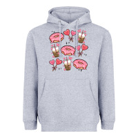 Heather Grey valentines day doodles Heavyweight Hoodie - MaliasSmallBusiness