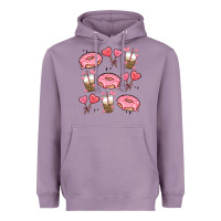 Lavender valentines day doodles Heavyweight Hoodie - MaliasSmallBusiness
