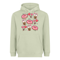 Matcha valentines day doodles Heavyweight Hoodie - MaliasSmallBusiness