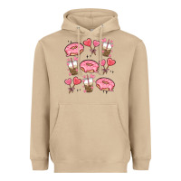 Mushroom valentines day doodles Heavyweight Hoodie - MaliasSmallBusiness