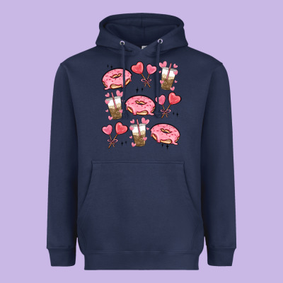 Valentines Day Doodles Heavyweight Hoodie Designed By Maliassmallbusiness