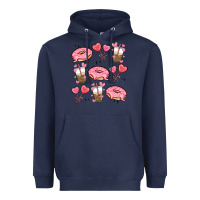 Navy valentines day doodles Heavyweight Hoodie - MaliasSmallBusiness