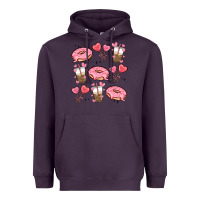 Plum valentines day doodles Heavyweight Hoodie - MaliasSmallBusiness
