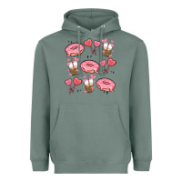 Sage valentines day doodles Heavyweight Hoodie - MaliasSmallBusiness