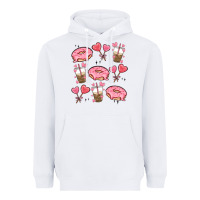 White valentines day doodles Heavyweight Hoodie - MaliasSmallBusiness
