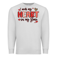 Dove Grey i wear my heart on my sleeve Premium Sweatshirt - MaliasSmallBusiness
