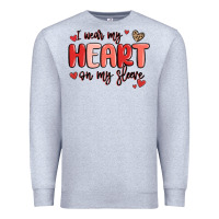 Heather Grey i wear my heart on my sleeve Premium Sweatshirt - MaliasSmallBusiness