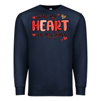 Navy i wear my heart on my sleeve Premium Sweatshirt - MaliasSmallBusiness