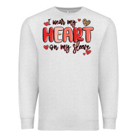 Oatmeal Heather i wear my heart on my sleeve Premium Sweatshirt - MaliasSmallBusiness