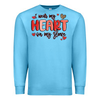 Ocean Blue i wear my heart on my sleeve Premium Sweatshirt - MaliasSmallBusiness