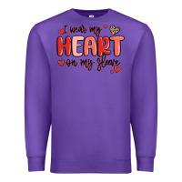 Purple i wear my heart on my sleeve Premium Sweatshirt - MaliasSmallBusiness