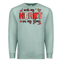 Seafoam i wear my heart on my sleeve Premium Sweatshirt - MaliasSmallBusiness