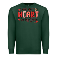 Sports Green i wear my heart on my sleeve Premium Sweatshirt - MaliasSmallBusiness