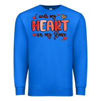 True Royal i wear my heart on my sleeve Premium Sweatshirt - MaliasSmallBusiness