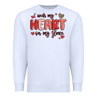 White i wear my heart on my sleeve Premium Sweatshirt - MaliasSmallBusiness