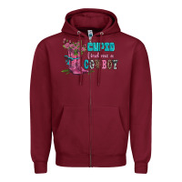 Burgundy velantines day cupid find me a cowboy Zipper Hoodie - AdoDesignShop