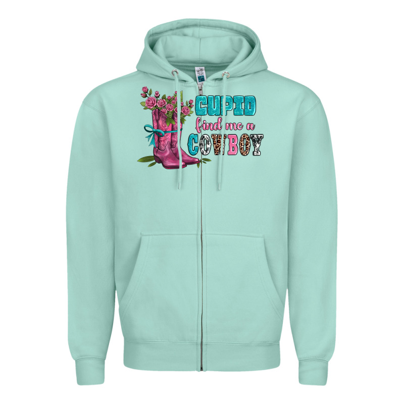 Velantines Day Cupid Find Me A Cowboy Zipper Hoodie by AdoDesignShop | Teevron