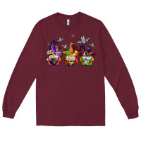 Burgundy halloween gnomes Long Sleeve Tee - AdoDesignShop