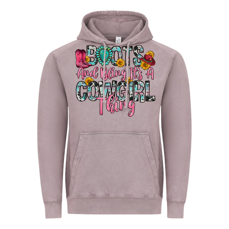 Boots And Bling It S A Cowgirl Thing Vintage Hoodie by Zillion Design Studio | Teevron