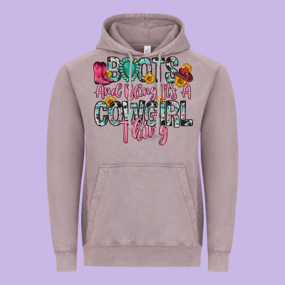 Boots And Bling It S A Cowgirl Thing Vintage Hoodie Designed By Zillion Design Studio