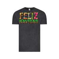 Vintage Black feliz navidad with pattern Vintage Tee - texasbilliewilder