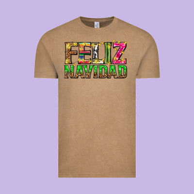Feliz Navidad With Pattern Vintage Tee Designed By Texasbilliewilder