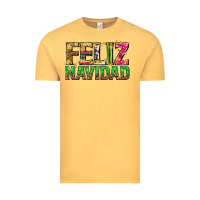 Vintage Mustard feliz navidad with pattern Vintage Tee - texasbilliewilder