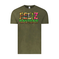Vintage Olive feliz navidad with pattern Vintage Tee - texasbilliewilder