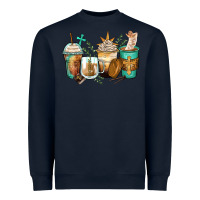Navy jesus coffee cups Heavyweight Sweatshirt - Zillion Design Studio