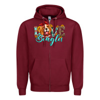 Burgundy love beagles Zipper Hoodie - Artiststas