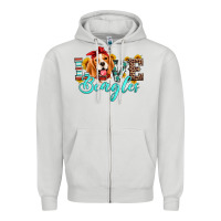 Dove Grey love beagles Zipper Hoodie - Artiststas