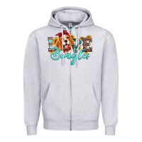 Heather Grey love beagles Zipper Hoodie - Artiststas