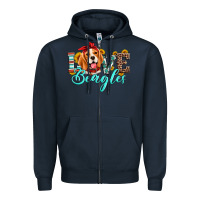Navy love beagles Zipper Hoodie - Artiststas