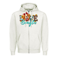 Oatmeal Heather love beagles Zipper Hoodie - Artiststas